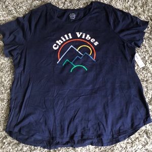 Tee Shirt “Chill Vibes” Sun & Mountains Graphic